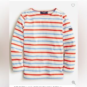 Saint James x J. Crew Kids Cotton Long Sleeve Striped Shirt, Sz 10, NWT